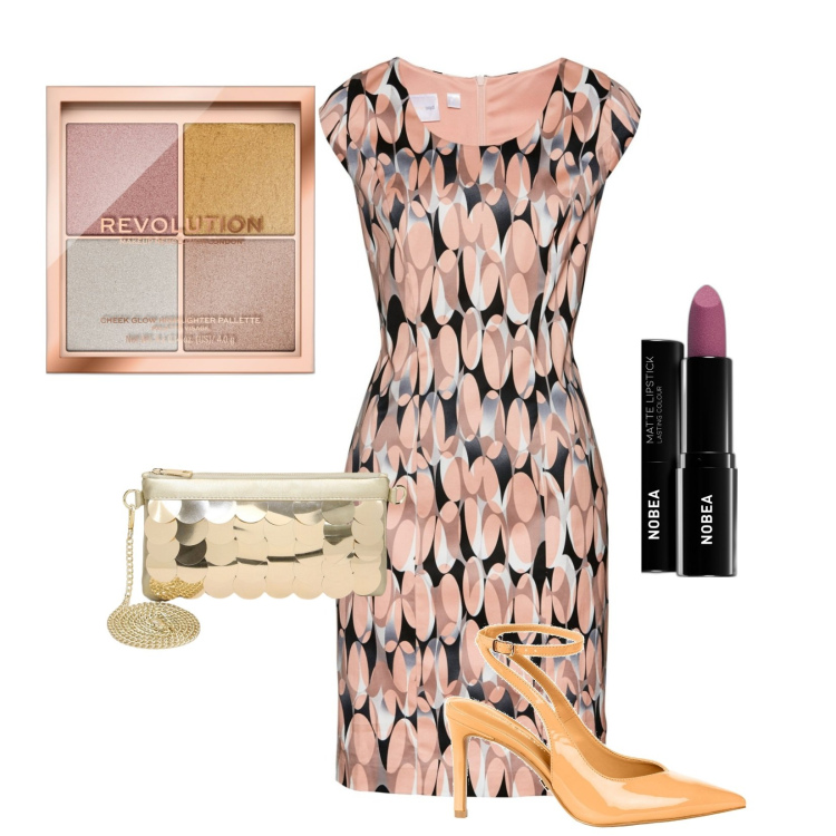 Outfit donna - Total look #1750442. Stile Chic per Cerimonia. look ideale per Petite. Abbinamento con vestiti a tubino, rossetti, blush, décolleté, pochette.