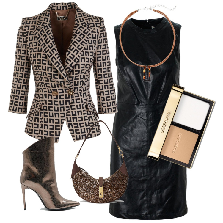 Outfit donna - Total look #1750455. Stile Chic per Serata fuori. look ideale per Tall. Abbinamento con fondotinta, ciondoli, borse a spalla, vestiti, giacche, stivaletti.