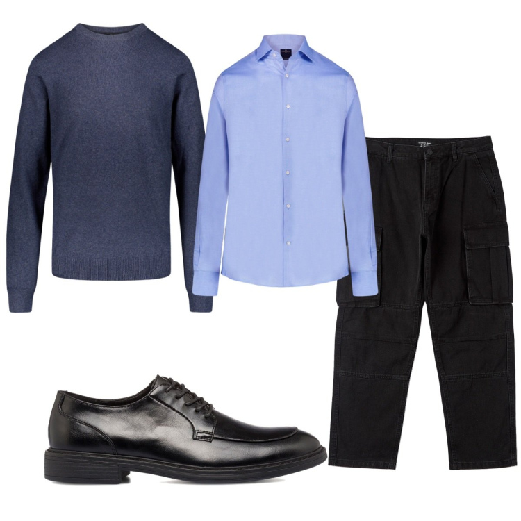 Outfit uomo - Total look #1750785. Stile Casual per Tutti i giorni. Abbinamento con jeans, scarpe stringate, camicie, maglieria.