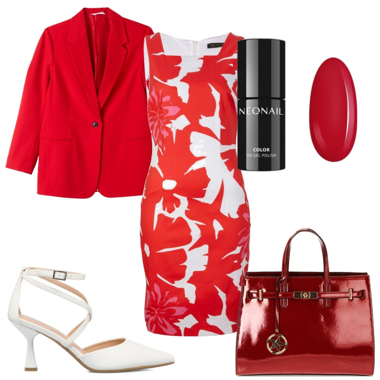 Outfit donna - Total look #1750839. Stile Trendy per Serata fuori. Abbinamento con vestiti a tubino, smalti, blazer, borse a mano, décolleté.