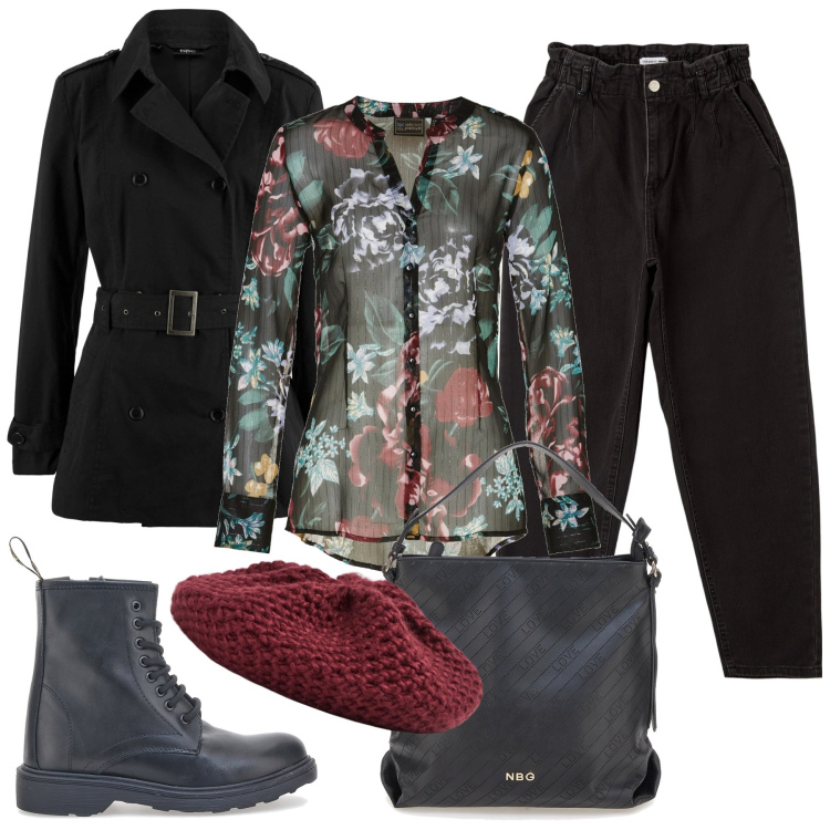 Outfit donna - Anfibi Must Have. Stile Trendy per Tutti i giorni. Abbinamento con trench, camicie, jeans, cappelli e berretti, anfibi, borse a spalla.