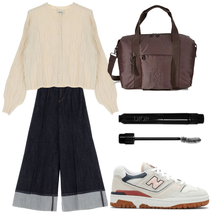 Outfit donna - Total look #1751133. Stile Urban per Tutti i giorni. Abbinamento con mascara, jeans, pullovers, sneakers, borse sportive.