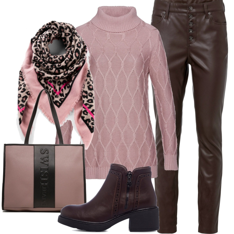 Outfit donna - skinny e maxi maglia. Stile Casual per Tutti i giorni. Abbinamento con foulard, pantaloni, maglieria, stivaletti, borse a spalla.