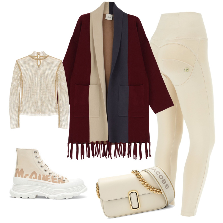 Outfit donna - Cardigan con frange. Stile Sporty chic per Tutti i giorni. Abbinamento con pantaloni skinny, cappotti, maglieria, stivaletti, borse a tracolla.