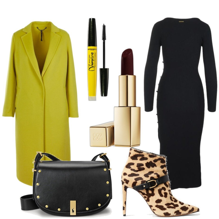 Outfit donna - To Be or not to Be.... Stile Chic per Serata fuori. Abbinamento con mascara, rossetti, stivaletti, borse a spalla, cappotti, vestiti a tubino.