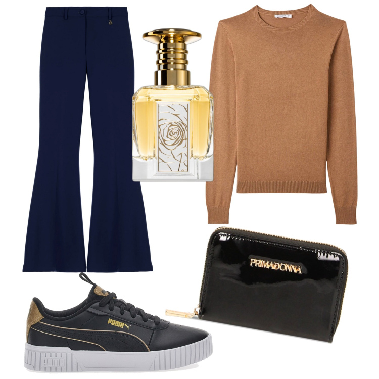 Outfit donna - Total look #1751928. Stile Basic per Tutti i giorni. Abbinamento con profumi, maglieria, portafogli, pantaloni, sneakers.