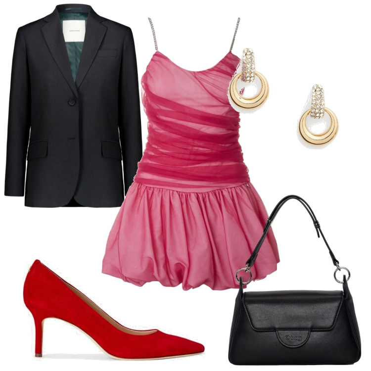 Outfit donna - O bag Paris: regalo di compleanno. Stile Trendy per Cerimonia. Abbinamento con décolleté, orecchini, blazer, vestiti, borse a spalla.
