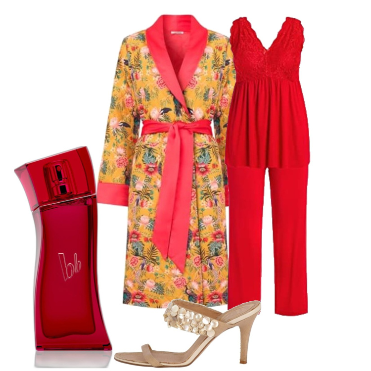 Outfit donna - Eleganza anche di notte. Stile Sexy per Tutti i giorni. Abbinamento con sandali col tacco, profumi, pigiama, vestaglie.