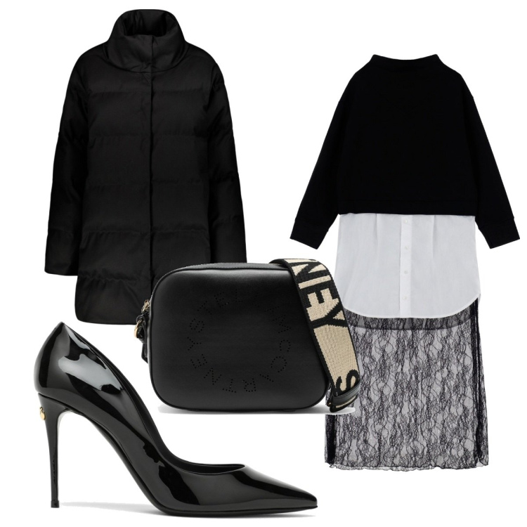 Outfit donna - Total look #1753079. Stile Trendy per Tutti i giorni. Abbinamento con vestiti lunghi, cappotti, décolleté, borse a tracolla.