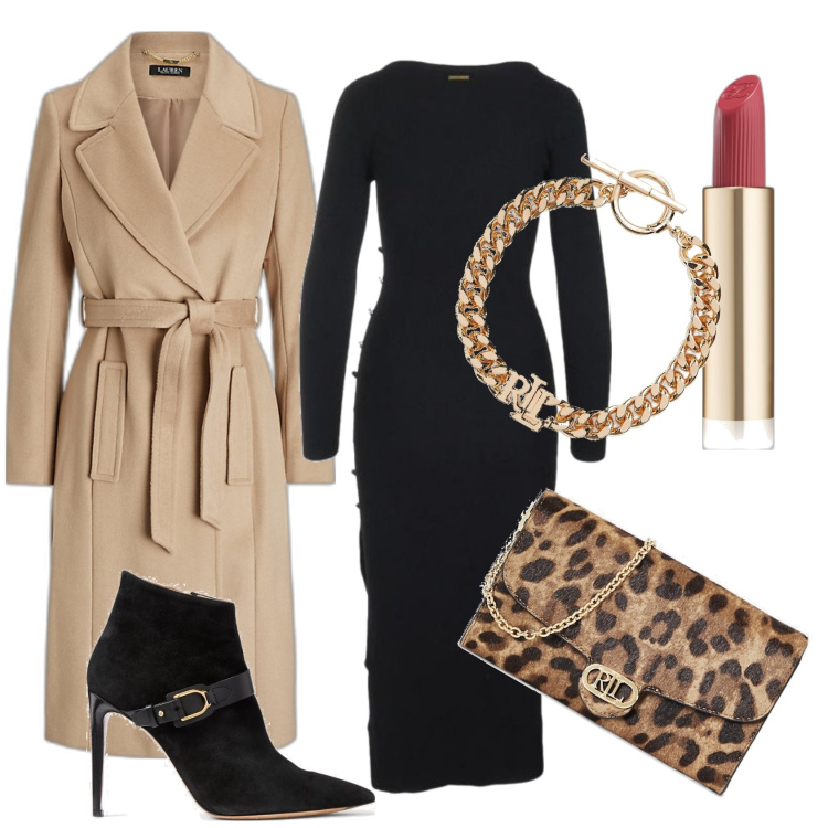 Outfit donna - Il tubino di Michael kors. Stile Glamour per Serata fuori. Abbinamento con rossetti, borse a tracolla, braccialetti, stivaletti, cappotti, vestiti a tubino.