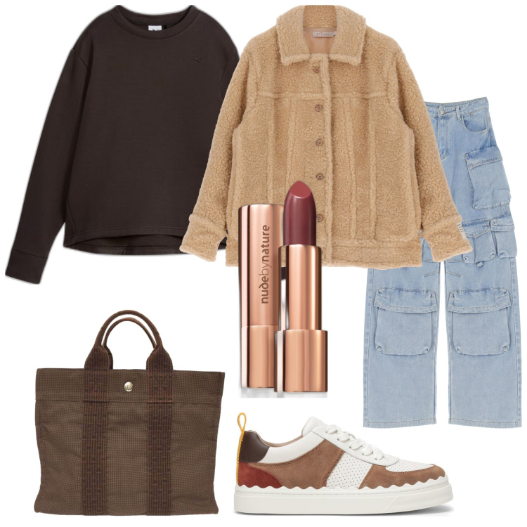 Outfit donna - Total look #1753578. Stile Urban per Scuola/Università. Abbinamento con borse a mano, rossetti, blazer, felpe, jeans, sneakers.