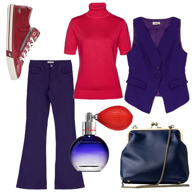 Outfit donna - La borsetta gusto vintage. Stile Casual chic per Tutti i giorni. Abbinamento con maglieria, sneakers, profumi, gilet, pantaloni, clutch.