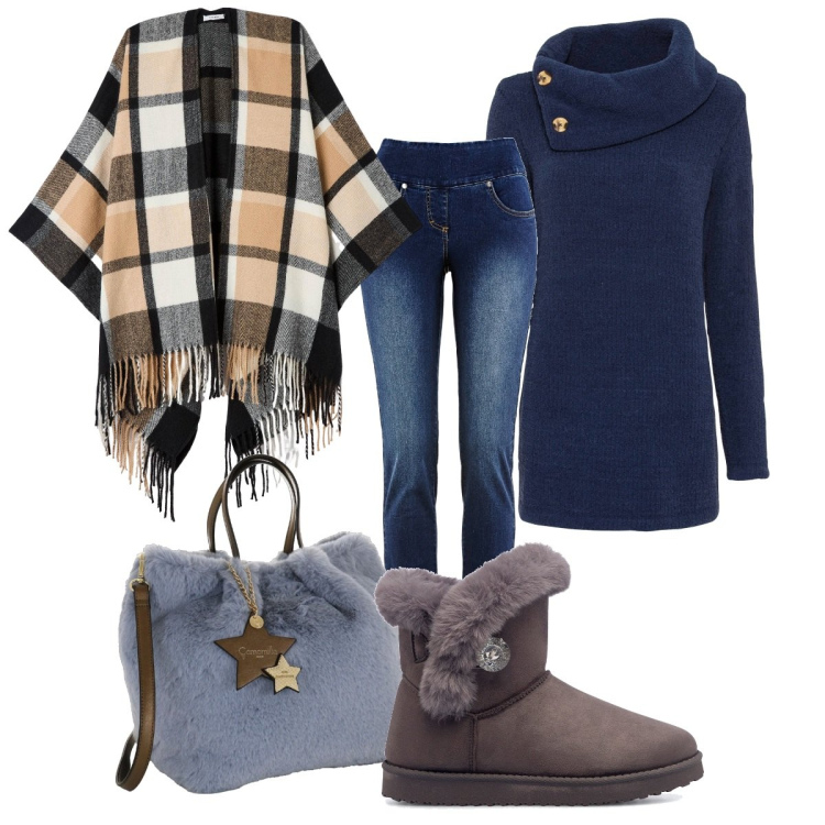 Outfit donna - Camomilla bags per l\' inverno. Stile Casual chic per Tutti i giorni. Abbinamento con maglieria, jeans slim fit, cappe, stivaletti, borse a mano.
