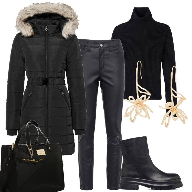 Outfit donna - Citizen. Stile Casual chic per Tutti i giorni. Abbinamento con giacche, pantaloni skinny, maglieria, orecchini, stivaletti, borse a mano.