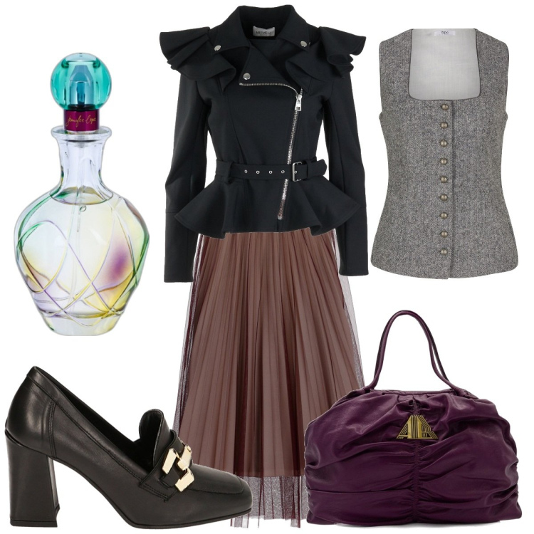 Outfit donna - Rock bohemien. Stile Vintage retrò per Serata fuori. Abbinamento con body, profumi, mocassini, gonne longuette, borse a mano, giacche.