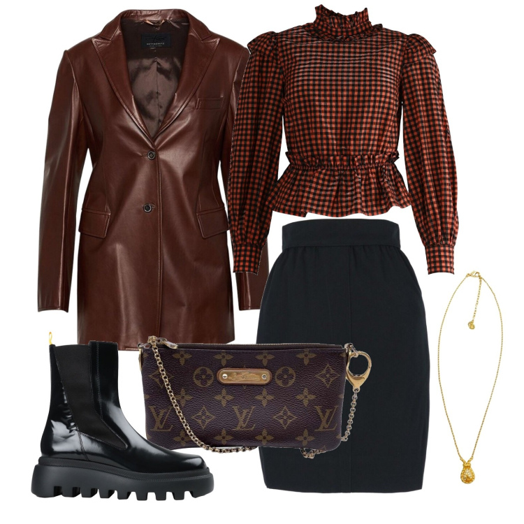 Outfit donna - Ghost outfitter - novembre. Stile Trendy per Tutti i giorni. Abbinamento con stivaletti, bluse, minigonne, borse a mano, cappotti, collane.