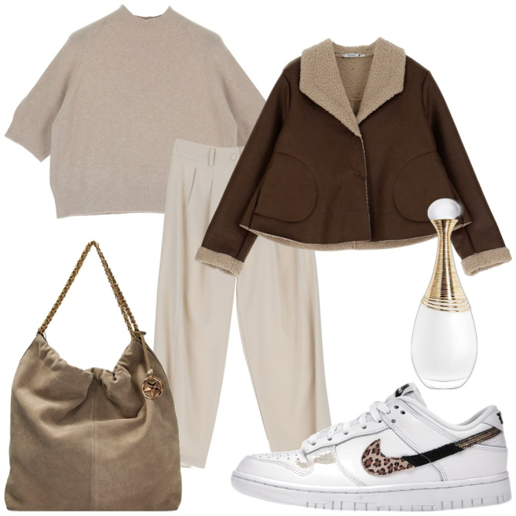 Outfit donna - Adoro. Stile Casual chic per Tutti i giorni. Abbinamento con sneakers, profumi, cappotti, maglieria, pantaloni, borse a spalla.