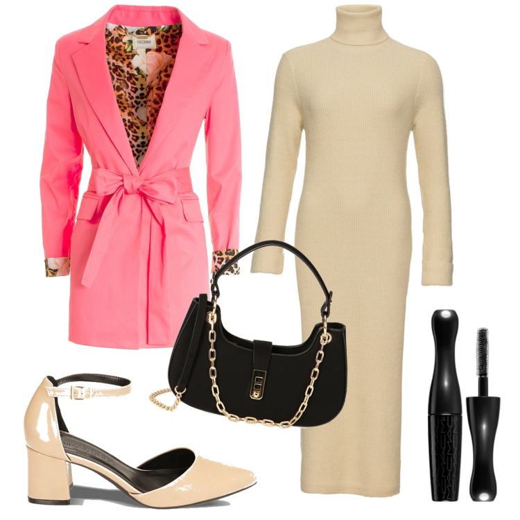 Outfit donna - Total look #1758407. Stile Romantica per Tutti i giorni. Abbinamento con vestiti, mascara, blazer, borse a spalla, décolleté.