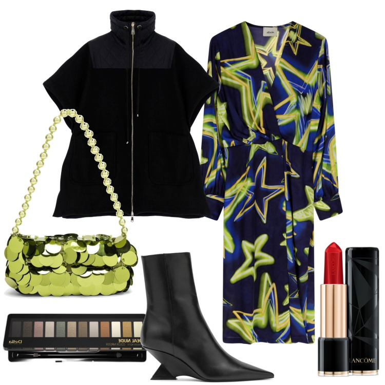 Outfit donna - Stelle su di me. Stile Trendy per Tutti i giorni. Abbinamento con ombretti, rossetti, vestiti midi/longuette, cappotti, stivaletti, borse a mano.