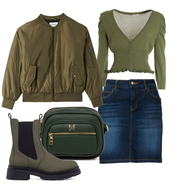 Outfit donna - Pull romantico. Stile Casual chic per Tutti i giorni. Abbinamento con gonne, bomber, cardigans, stivaletti, borse a tracolla.
