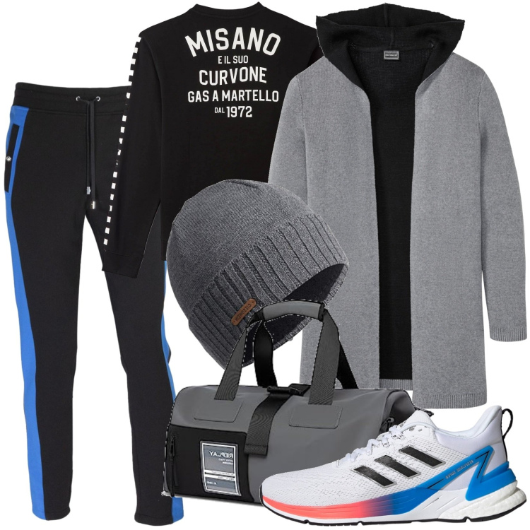 Outfit uomo - Cardigan con interno a contrasto. Stile Trendy per Tutti i giorni. Abbinamento con cardigans, pantaloni, felpe, scarpe sportive, berretti, borse sportive.