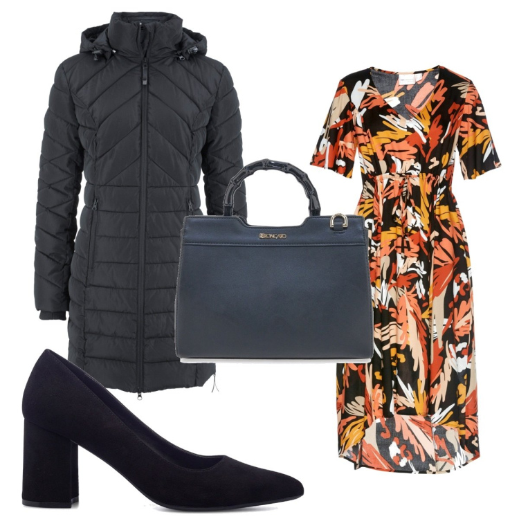 Outfit donna - Total look #1761743. Stile Trendy per Tutti i giorni. Abbinamento con blazer, vestiti lunghi, décolleté, borse a mano.