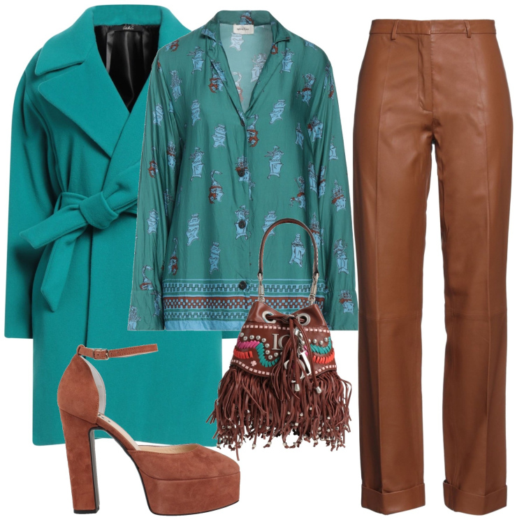 Outfit donna - Etnico-chic. Stile Etnico per Tutti i giorni. Abbinamento con décolleté, cappotti, camicie, pantaloni, borse a mano.