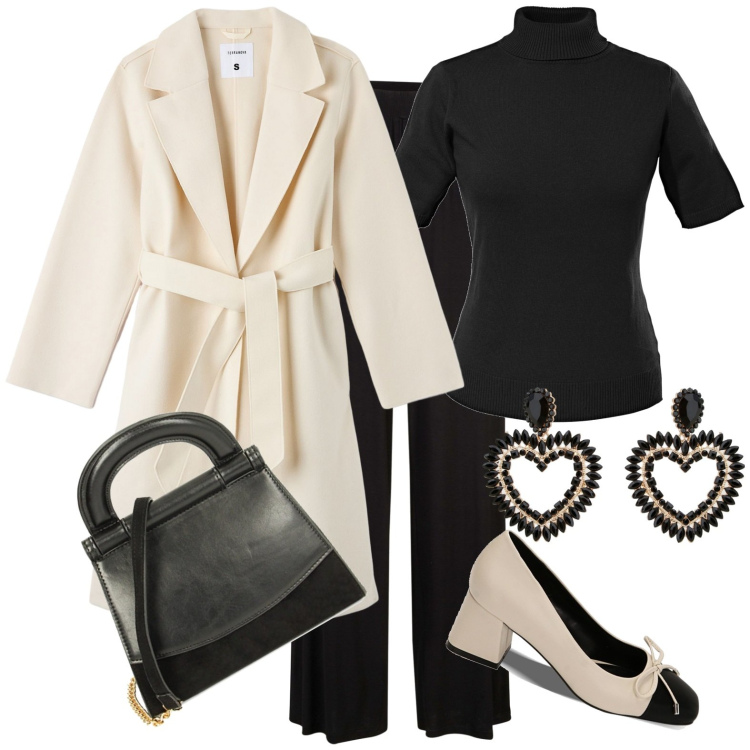 Outfit donna - La scarpa bicolor: un evergreen. Stile Casual chic per Tutti i giorni. Abbinamento con maglieria, pantaloni, cappotti, décolleté, borse a mano, orecchini.