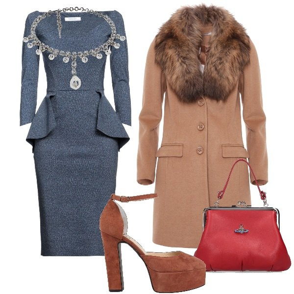 Outfit donna - Gli anni \'40. Stile Vintage retrò per Tutti i giorni. Abbinamento con décolleté, vestiti midi/longuette, cappotti, borse a mano, collane.