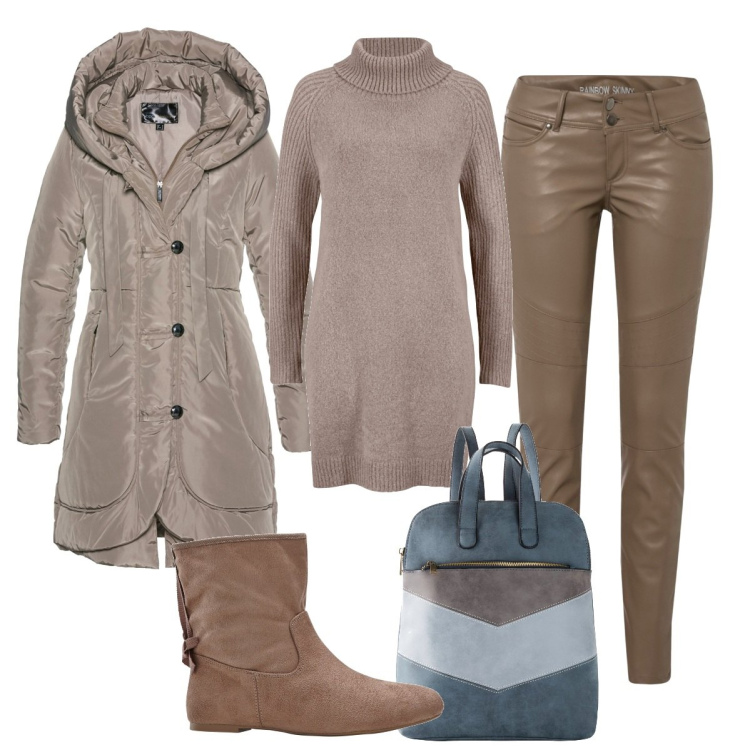 Outfit donna - Cheap and chic. Stile Casual per Tutti i giorni. Abbinamento con blazer, pantaloni, maglieria, stivaletti, zaini.