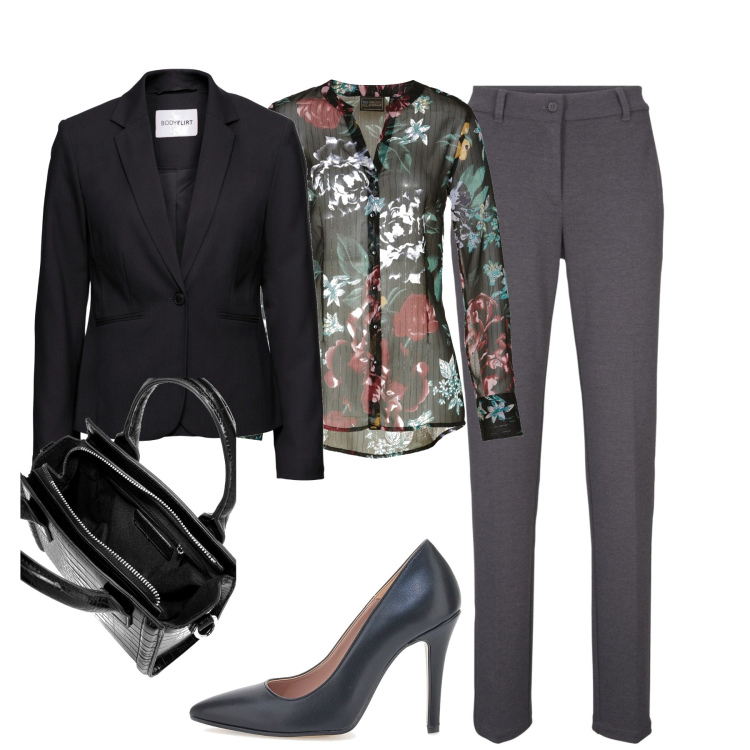 Outfit donna - Daily chic. Stile Chic per Tutti i giorni. Abbinamento con blazer, vestiti, camicie, borse a mano, décolleté.