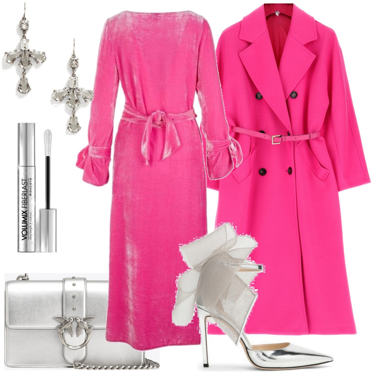 Outfit donna - Abito in ciniglia morbida. Stile Urban per Tutti i giorni. look ideale per Tall. Abbinamento con mascara, borse a tracolla, cappotti, orecchini, vestiti, décolleté.