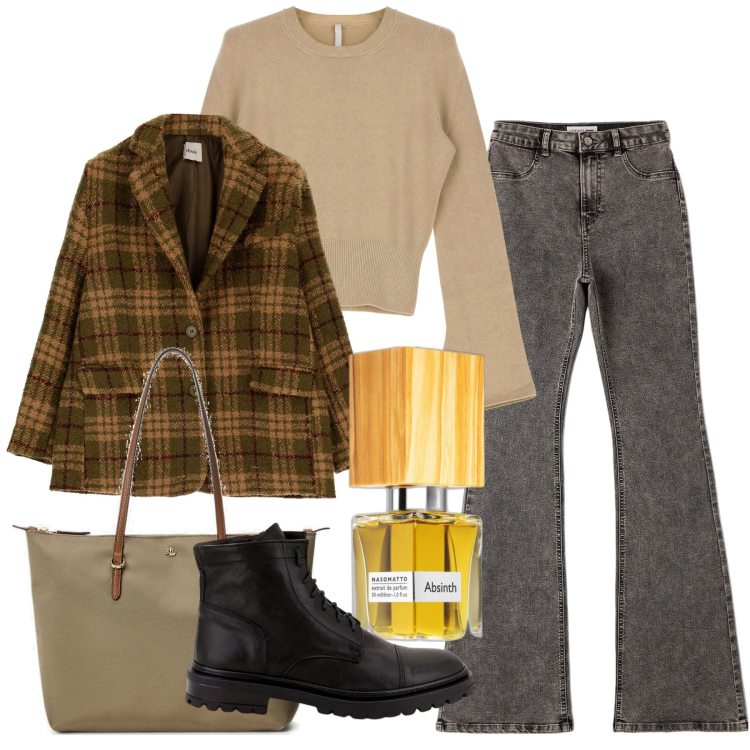 Outfit donna - Sicura di me. Stile Casual chic per Tutti i giorni. Abbinamento con profumi, jeggings, scarpe stringate, pullovers, cappotti, borse tote.