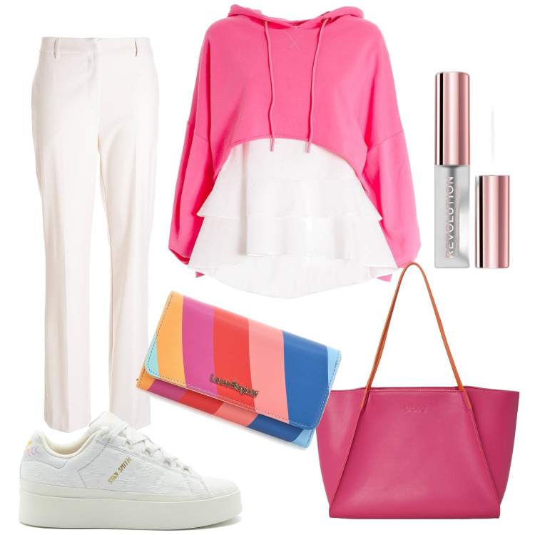 Outfit donna - Il mio novembre. Stile Trendy per Tutti i giorni. Abbinamento con mascara, felpe con cappuccio, pantaloni, sneakers, borse a spalla, portafogli.
