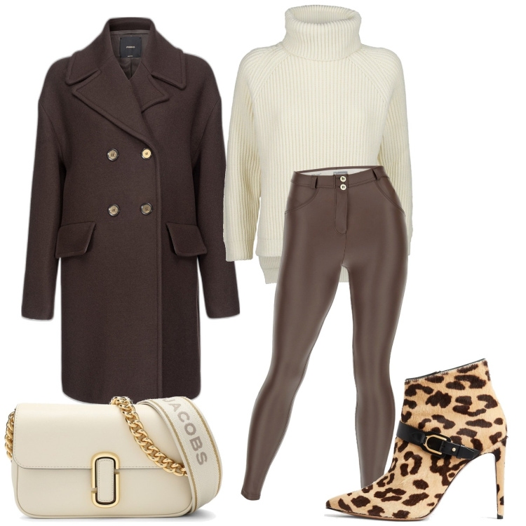 Outfit donna - Gli stivaletti di cavallino. Stile Trendy per Ufficio. Abbinamento con cappotti, pantaloni skinny, stivaletti, borse a tracolla, maglieria.
