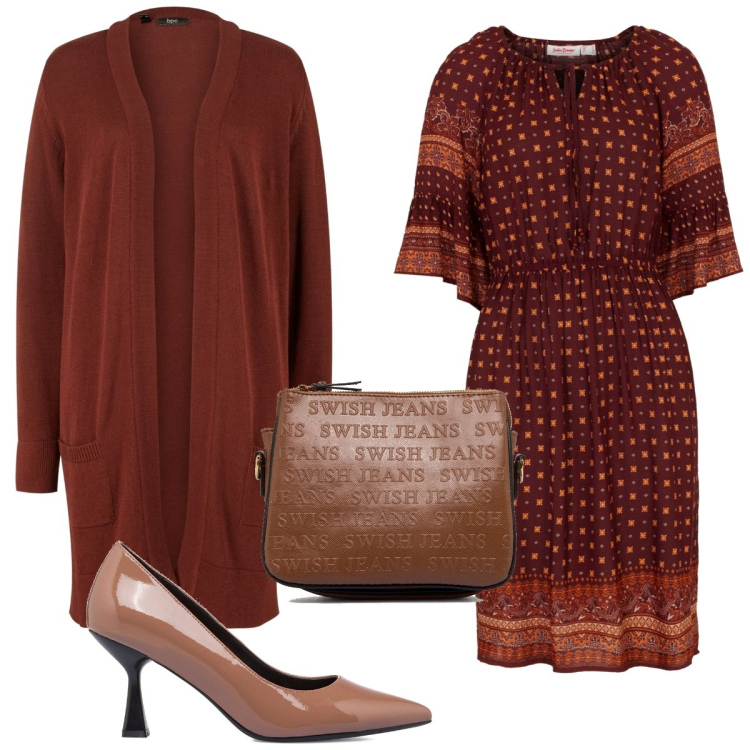 Outfit donna - Total look #1766014. Stile Basic per Ufficio. Abbinamento con cardigans, vestiti, borse a tracolla, décolleté.