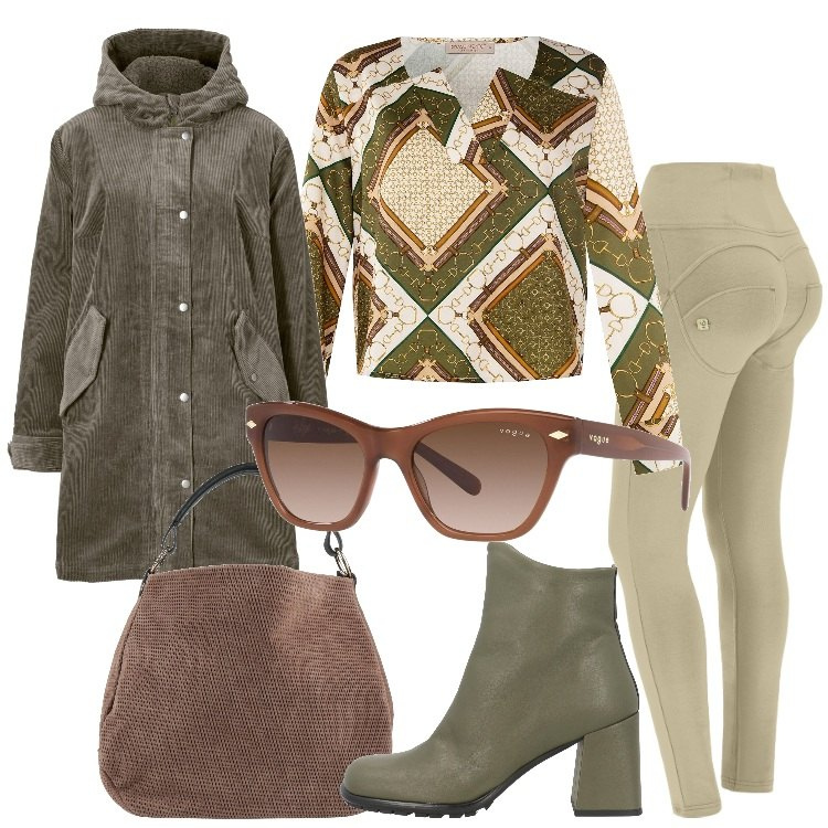 Outfit donna - Preparati per il Black Month Bantoa. Stile Trendy per Tutti i giorni. Abbinamento con parka, stivaletti, borse a mano, occhiali da sole, bluse, pantaloni skinny.