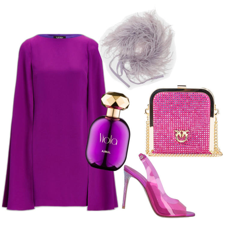 Outfit donna - Serata in crociera. Stile Glamour per Serata fuori. Abbinamento con sandali in pelle, profumi, clutch, vestiti, scialli.