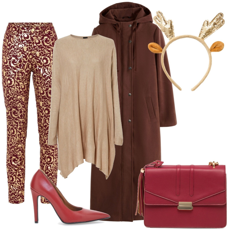 Outfit donna - Strenne in arrivo!. Stile Chic per Serata fuori. Abbinamento con maglieria, pantaloni skinny, cappotti, cerchietti, borse a tracolla, décolleté.