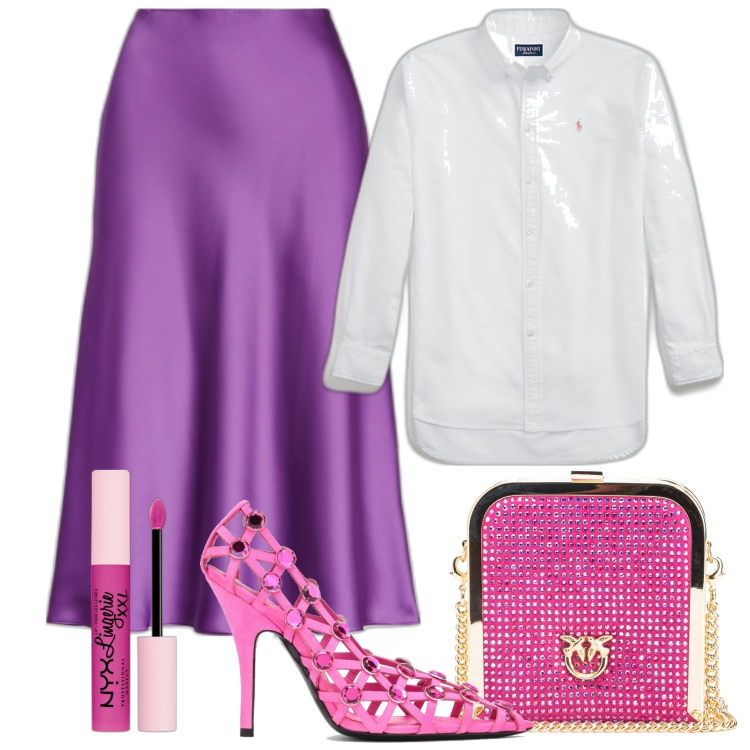 Outfit donna - Curvy semplicemente chic. Stile Chic per Serata fuori. Abbinamento con rossetti, clutch, gonne, camicie, décolleté.