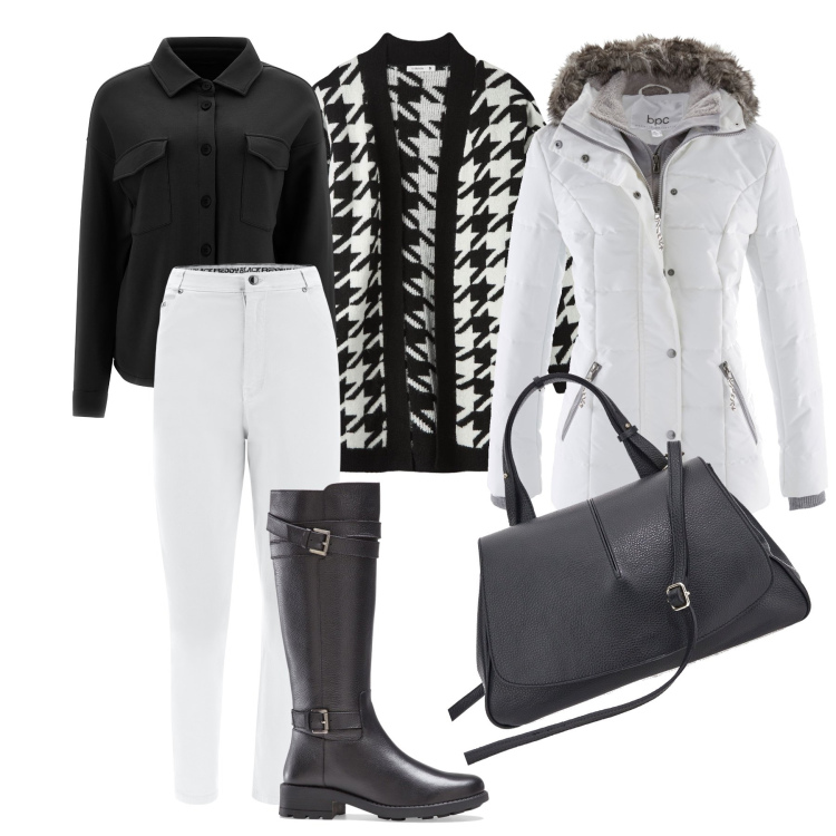 Outfit donna - Stivali e outfit alla cavallerizza. Stile Casual per Tutti i giorni. Abbinamento con piumini, stivali, cardigans, pantaloni, camicie, borse a tracolla.