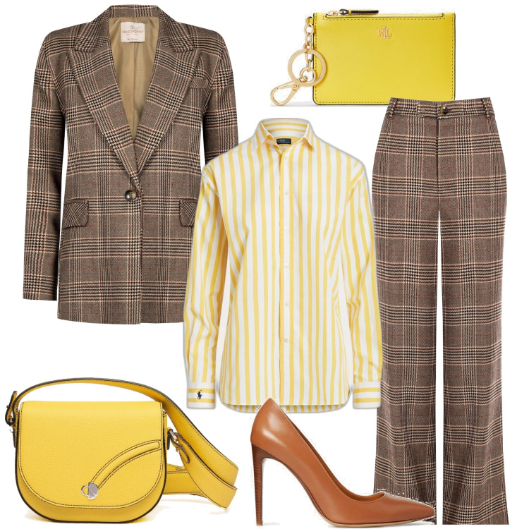 Outfit donna - La camicetta bella bella. Stile Casual chic per Tutti i giorni. Abbinamento con pantaloni, cappotti, camicie, décolleté, portafogli, borse a tracolla.