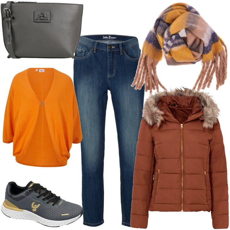 Outfit donna - Non basta un raggio di sole. Stile Casual per Tutti i giorni. Abbinamento con giacche, jeans skinny, cardigans, borse a tracolla, sneakers, sciarpe.