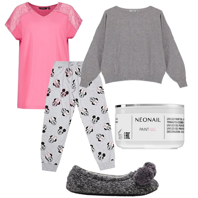Outfit donna - Total look #1768626. Stile Casual per Tutti i giorni. Abbinamento con pantofole, smalti, felpe, pigiama, pigiama.