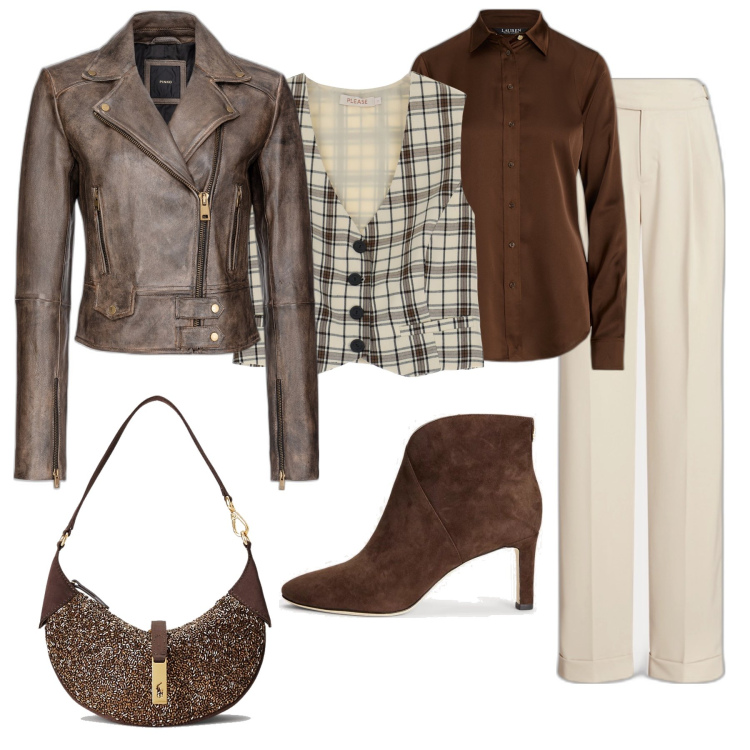 Outfit donna - Un gilet per amico. Stile Casual chic per Tutti i giorni. Abbinamento con cappotti, gilet, camicie, borse a spalla, stivaletti, pantaloni.