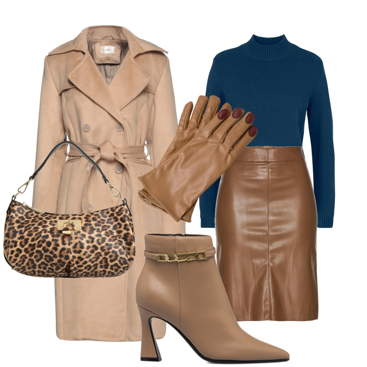 Outfit donna - Gli accessori trendy. Stile Trendy per Ufficio. Abbinamento con gonne longuette, maglieria, cappotti, borse a mano, stivaletti, guanti.