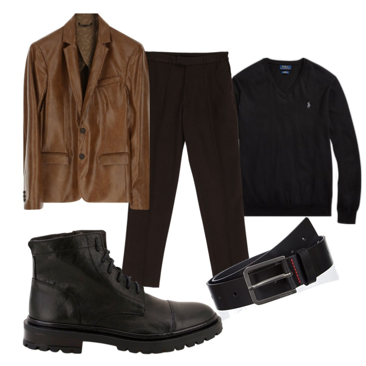 Outfit uomo - Total look #1769221. Stile Casual per Tutti i giorni. Abbinamento con scarpe stringate, giacche, pantaloni, maglieria, cinture.