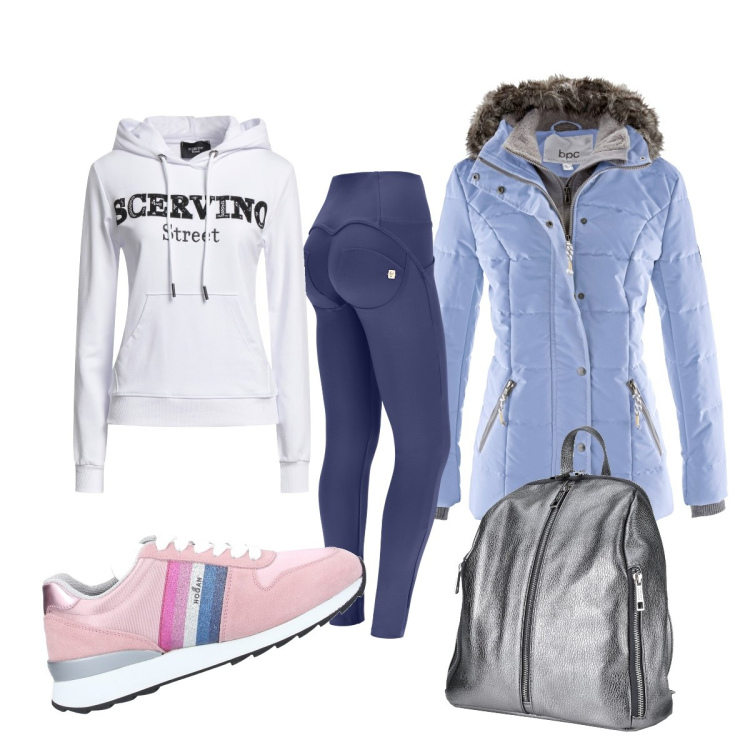 Outfit donna - Black Month con Bantoa. Stile Casual chic per Tutti i giorni. Abbinamento con piumini, sneakers, felpe con cappuccio, zaini, pantaloni skinny.