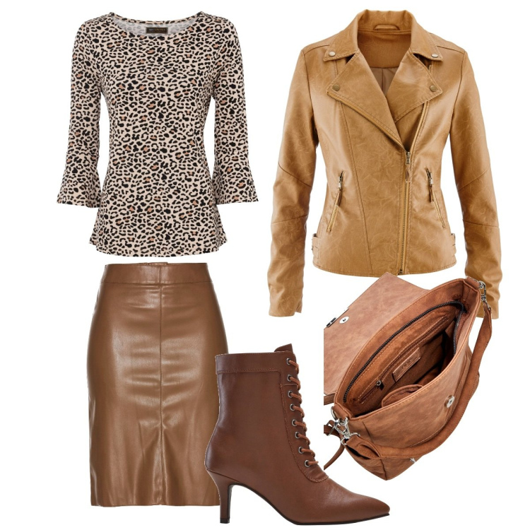 Outfit donna - Black Friday bonprix. Stile Chic per Tutti i giorni. Abbinamento con gonne longuette, maglieria, blazer, stivaletti, zaini.