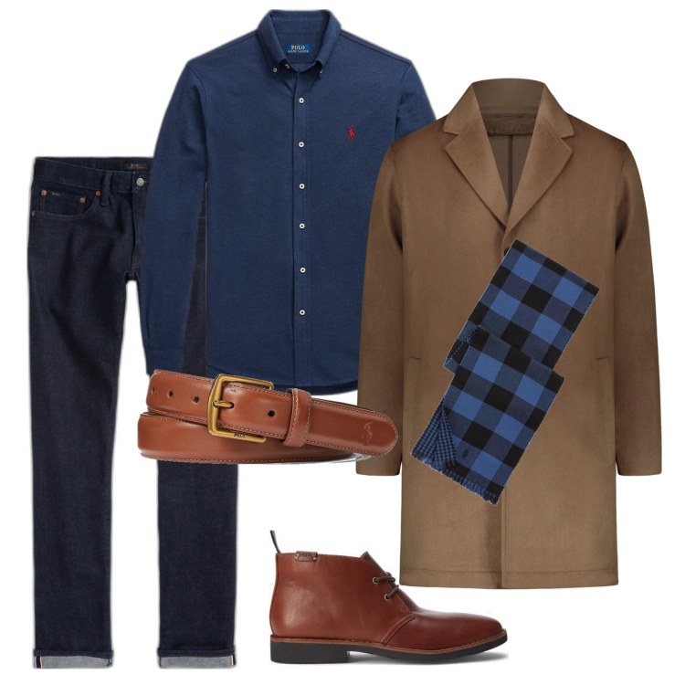 Outfit uomo - Il jeans elegante. Stile Business/Elegante per Ufficio. Abbinamento con camicie, cinture, sciarpe, stivali e stivaletti, jeans slim fit, cappotti.